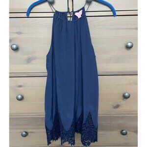 EUC Lilly Pulitzer Per Diem Top -- Halter-neck Silk Tunic Blouse Size Medium